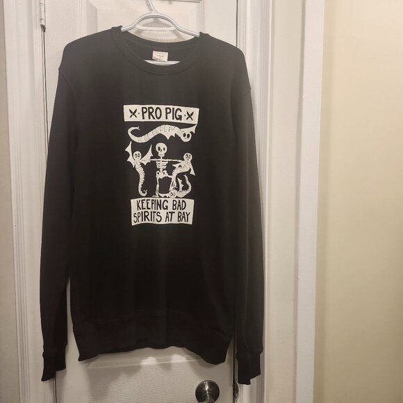 Halloween Skeleton Graphic Sweatshirt – Ascolour Black Medium – PRO PIG Print - Picture 1 of 8